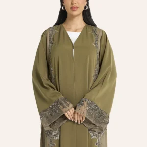 Premium Gold Embroidered Abaya