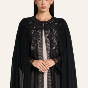 Black Silk Evening Abaya